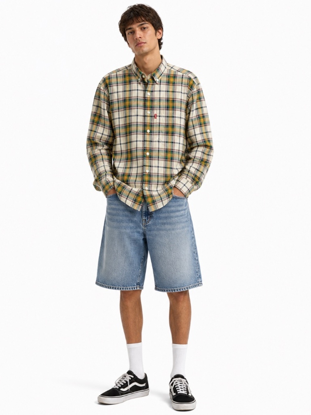 Levi's One Pocket Standard Fit Plaid Button Down Shirt – Size Large GUC